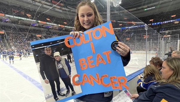 Ashlyn at the Blues game