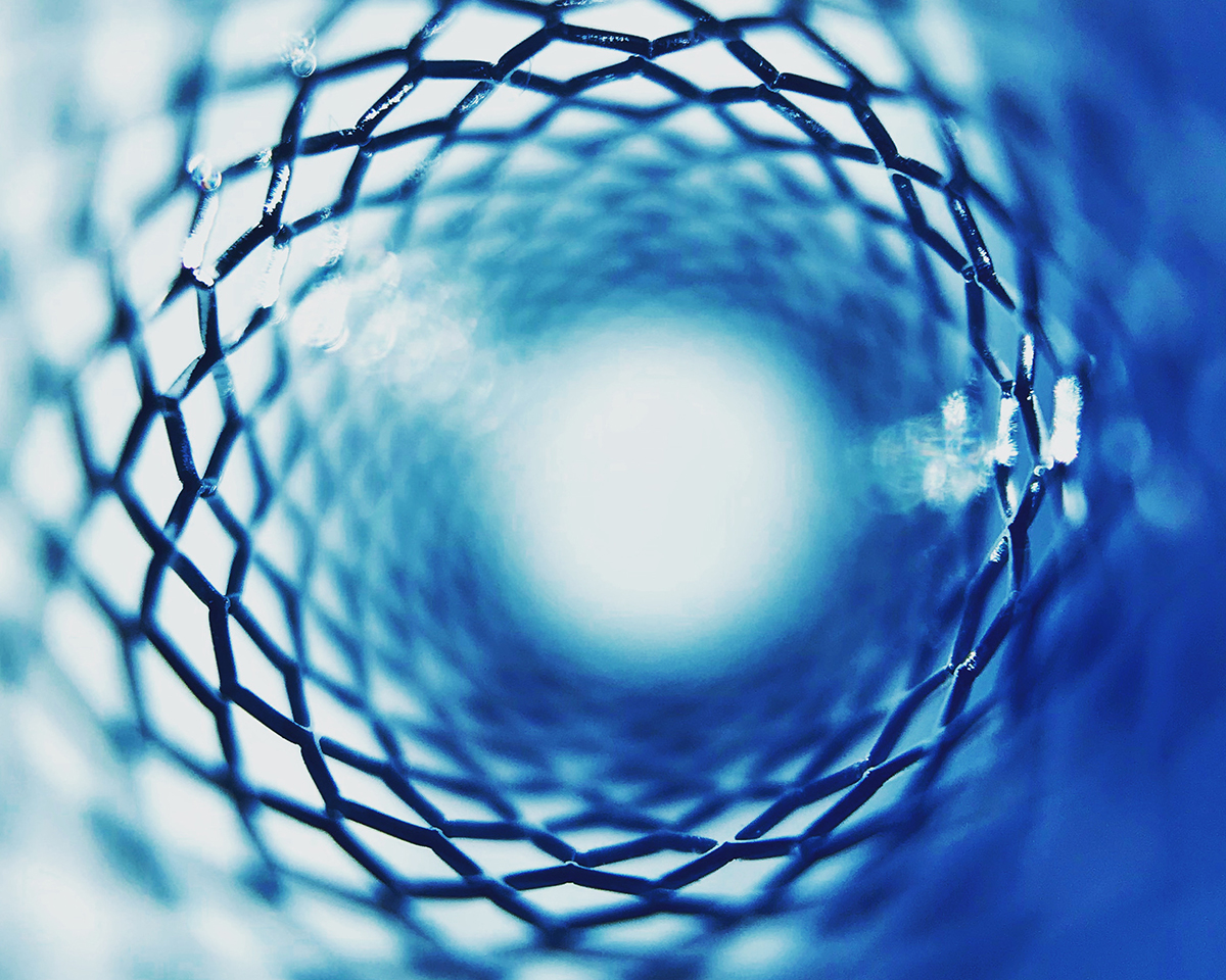 Close up of a stent
