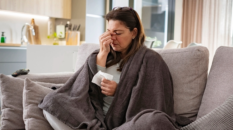 someone with a sinus infection
